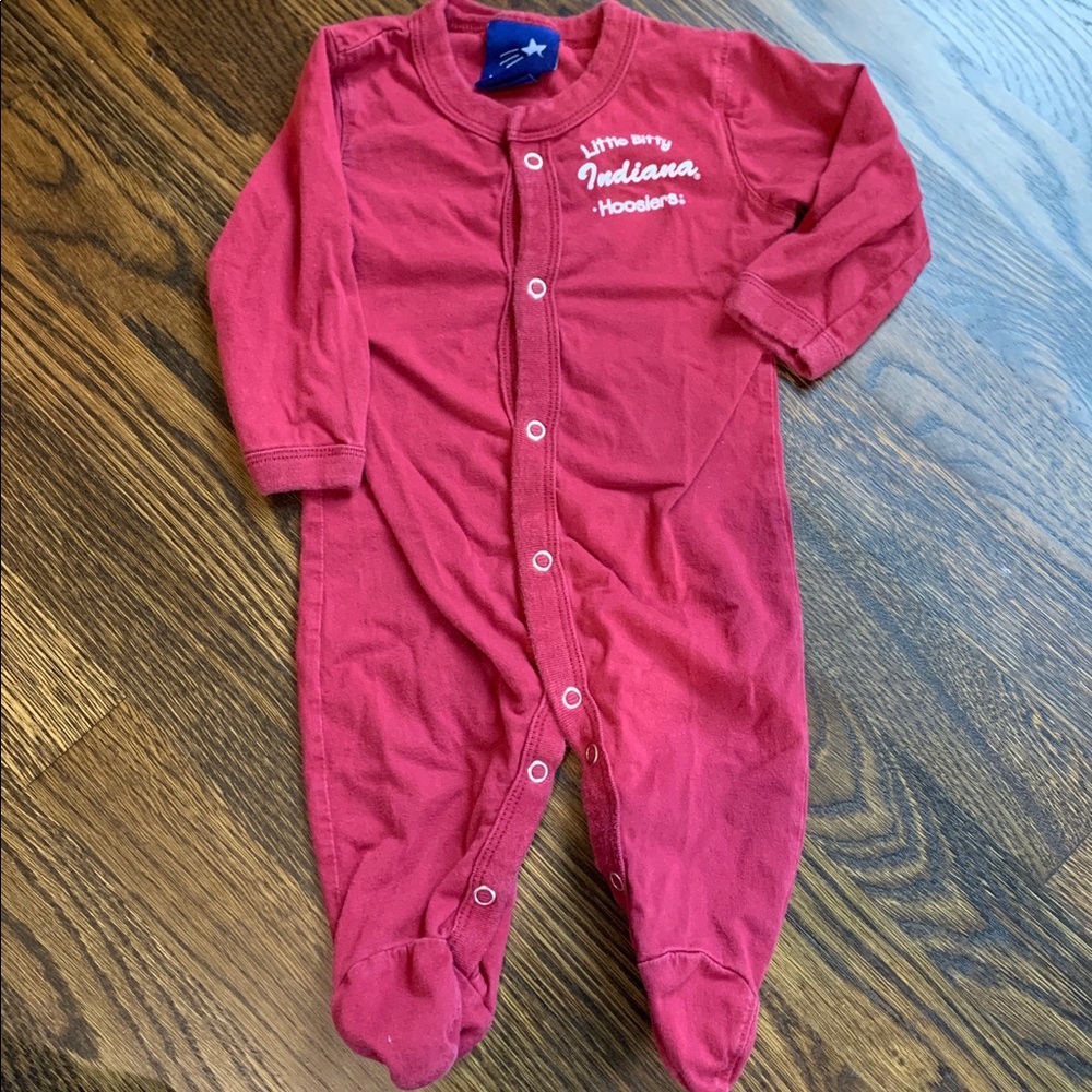 Red Baby Onesie with Indiana Hoosiers Logo 6-9mo